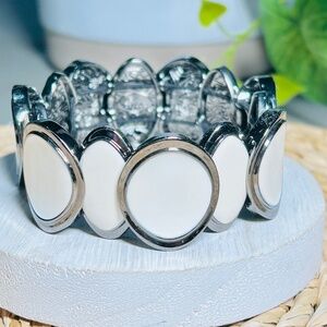 Lia Sophia “White Washed” Retired White Cream Enameled Bracelet